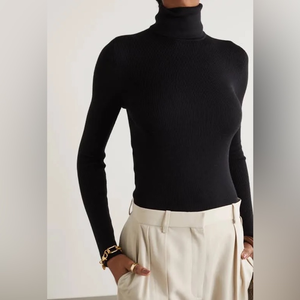 NWT Gucci XL Cashmere fine rib black turtleneck sweater